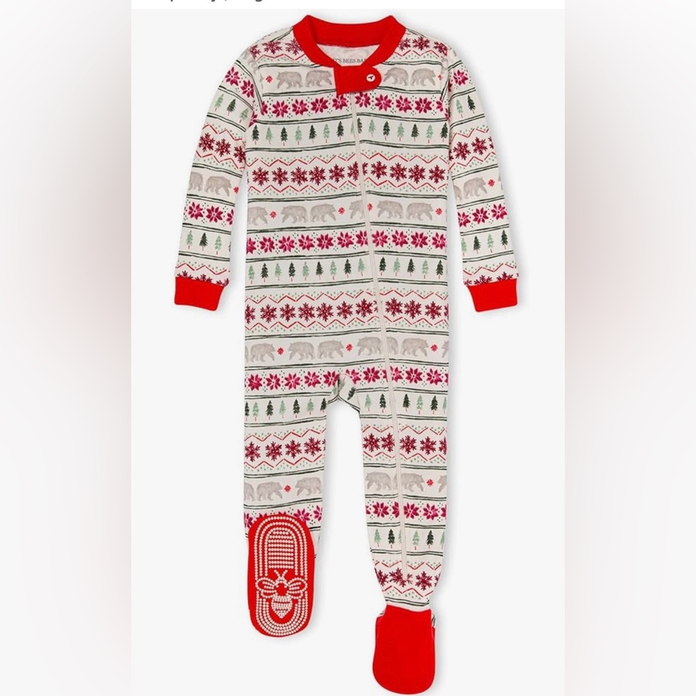Burt's Bees Baby Pajamas Zip-Front Non-Slip Footed Sleeper Organic Cotton NWT